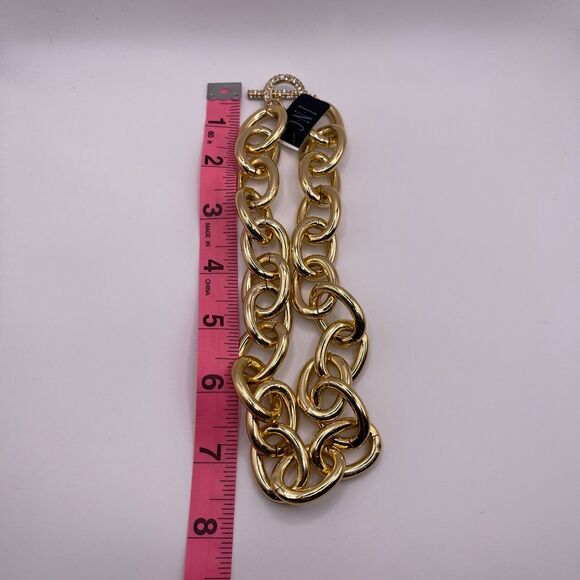 I.N.C. International Concepts Gold Tone Pave Toggle Chain Link 18” Necklace - Picture 4 of 12